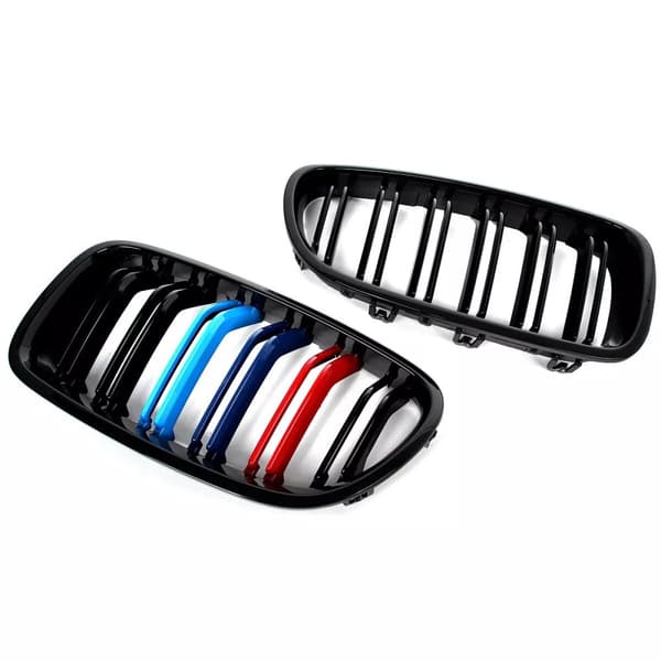 FOR BMW F10 F11 5 SERIES M COLOURS GLOSS BLACK 2010-2016 M5 STYLE KIDNEY GRILLES
