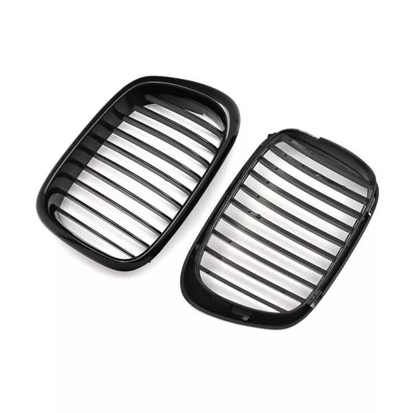Pair Grilles For 97-03 BMW E39 5-series 525 530 535 M5 Front Kidney Gloss Black