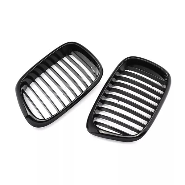 Pair Grilles For 97-03 BMW E39 5-series 525 530 535 M5 Front Kidney Gloss Black