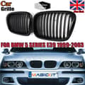 Miniatyrbillede 1 af 11: Pair Grilles For 97-03 BMW E39 5-series 525 530 535 M5 Front Kidney Gloss Black
