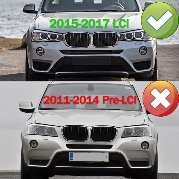 For BMW X3 F25 X4 F26 Right Side Front Chrome+Silver Front Kidney Grille 2014-17