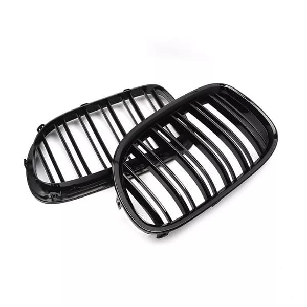 Gloss Black Front Kidney Grill Dual Slats for BMW F01 F02 740i 750li 760li 09-15