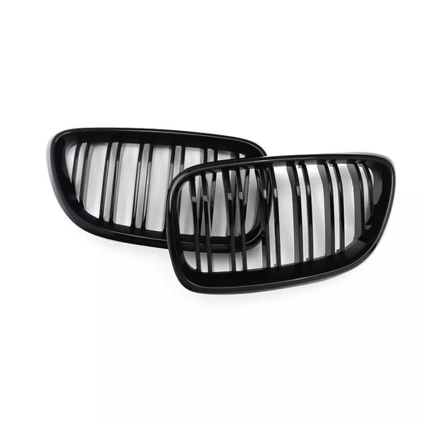 2x Front Kidney Grill Grille Gloss Black Double Slat For BMW F22 F23 M2 2 Series