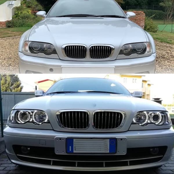 For BMW E46 3 Series 2DR Coupe 1998-02 Pre-LCI Front Kidney Grills Grille Chrome