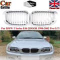 Miniatyrbilde 1 av 11: For BMW E46 3 Series 2DR Coupe 1998-02 Pre-LCI Front Kidney Grills Grille Chrome