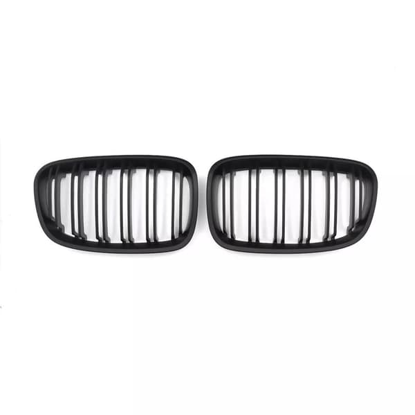 For BMW F20 F21 1 Series Matte Black Kidney Grill Grille Twin Bar 2011-2014