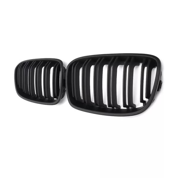 For BMW F20 F21 1 Series Matte Black Kidney Grill Grille Twin Bar 2011-2014