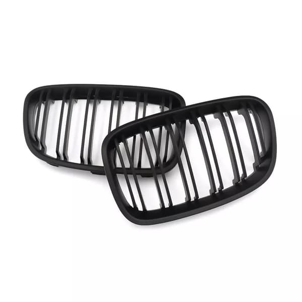 For BMW F20 F21 1 Series Matte Black Kidney Grill Grille Twin Bar 2011-2014