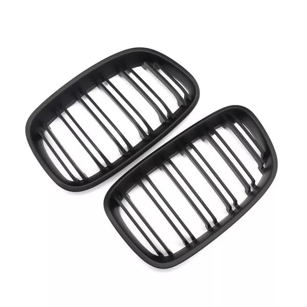 For BMW F20 F21 1 Series Matte Black Kidney Grill Grille Twin Bar 2011-2014