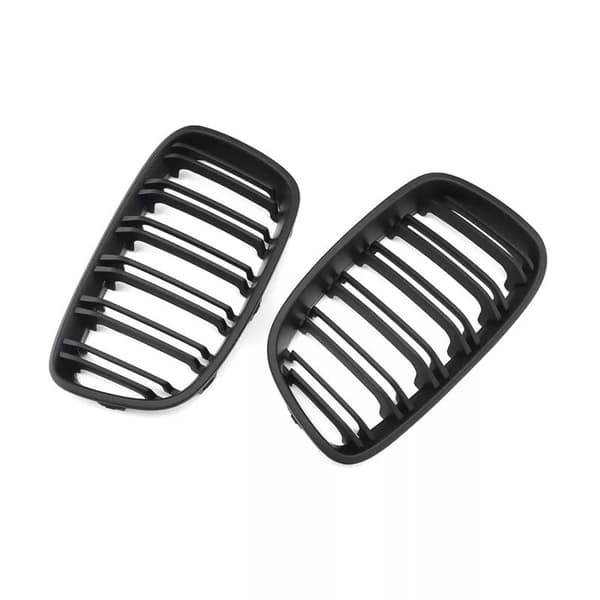 For BMW F20 F21 1 Series Matte Black Kidney Grill Grille Twin Bar 2011-2014