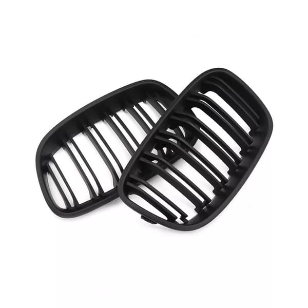 For BMW F20 F21 1 Series Matte Black Kidney Grill Grille Twin Bar 2011-2014