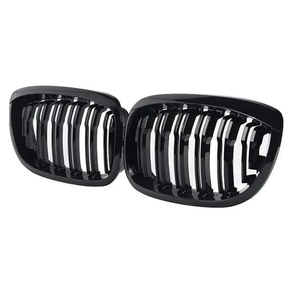 For 03-06 BMW E46 3 Series 2DR Coupe Dual Line Kidney Grilles Grills Gloss Black