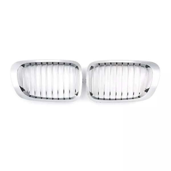 Pair Chrome Front Kidney Sport Grille Grill For BMW E46 3 Series 2Door 1998-2001