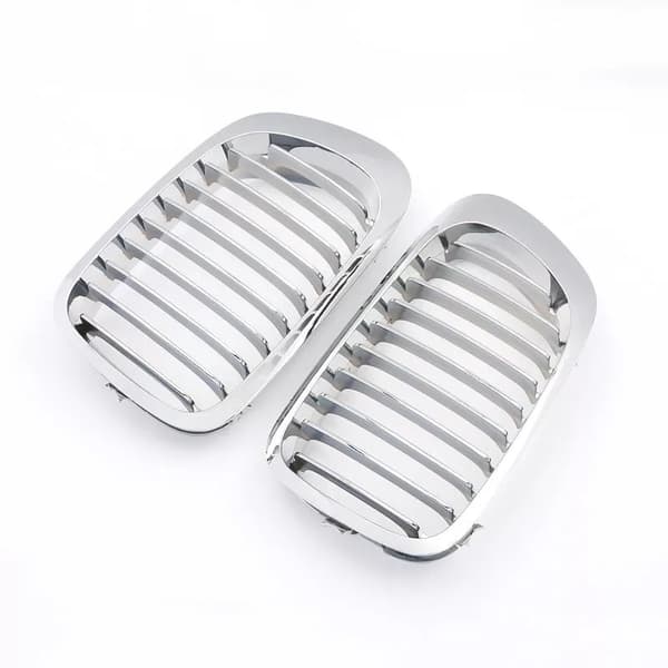 Pair Chrome Front Kidney Sport Grille Grill For BMW E46 3 Series 2Door 1998-2001