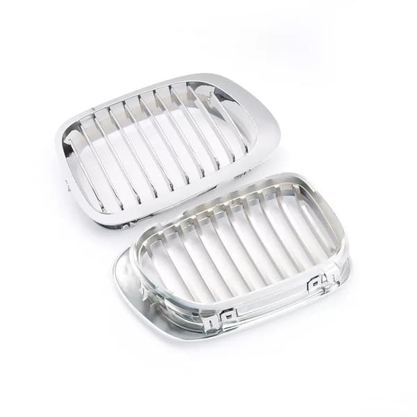 Pair Chrome Front Kidney Sport Grille Grill For BMW E46 3 Series 2Door 1998-2001