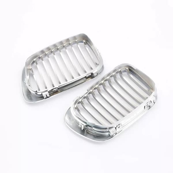 Pair Chrome Front Kidney Sport Grille Grill For BMW E46 3 Series 2Door 1998-2001