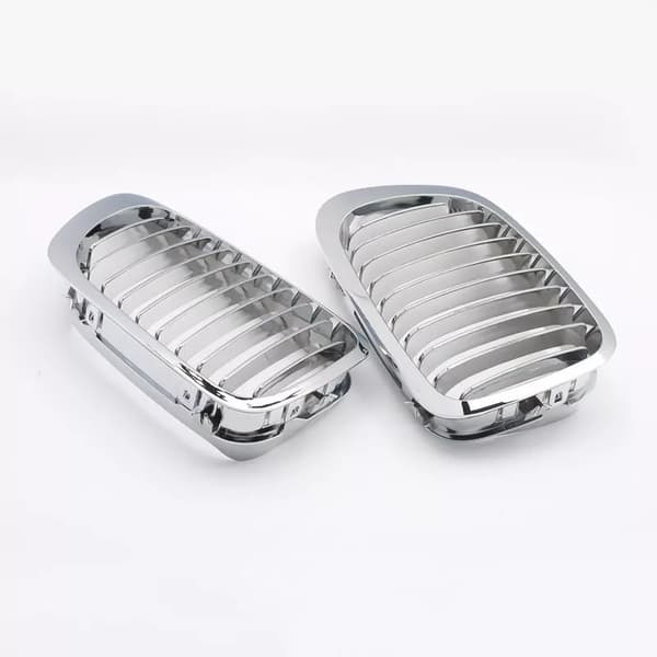 Pair Chrome Front Kidney Sport Grille Grill For BMW E46 3 Series 2Door 1998-2001