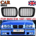 Miniatyrbilde 1 av 11: PAIR FOR BMW E36 M3 3SERIES 97-99 FACELIFT MATTE BLACK FRONT KIDNEY GRILLE GRILL