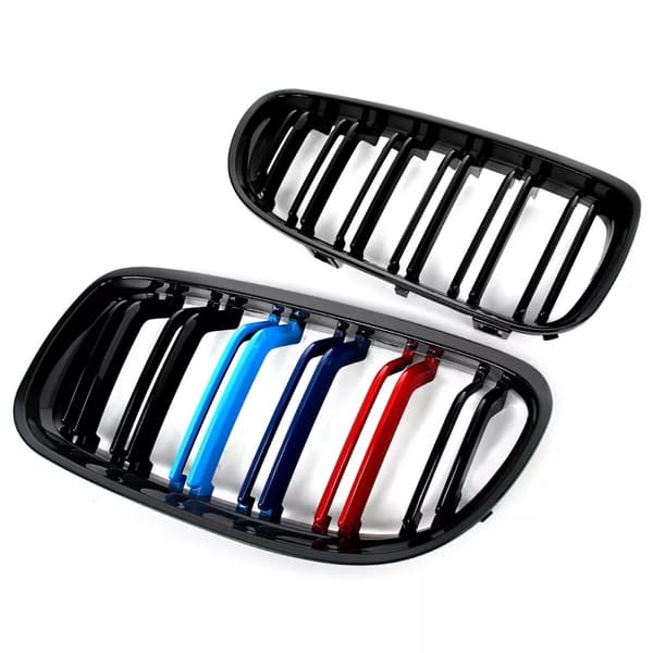 M-color Front Kidney Grille Glossy Black Fit BMW E90 E91 LCI 328i 335i 2009-2011