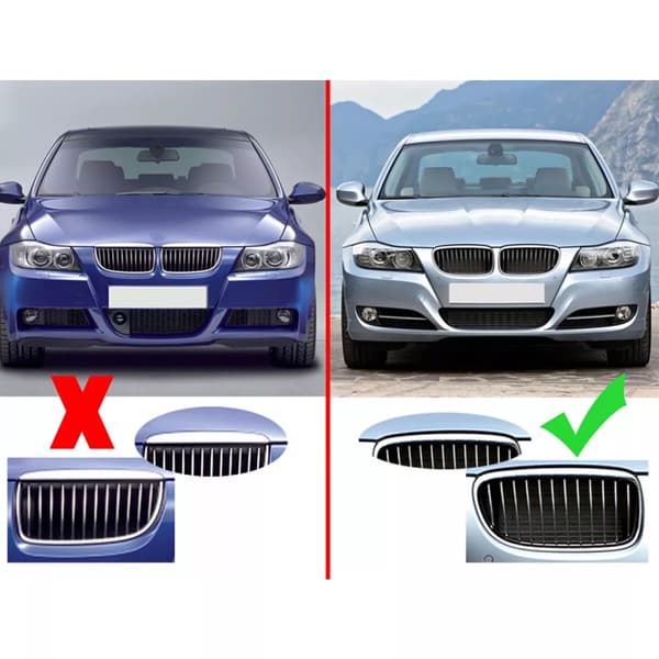 M-color Front Kidney Grille Glossy Black Fit BMW E90 E91 LCI 328i 335i 2009-2011