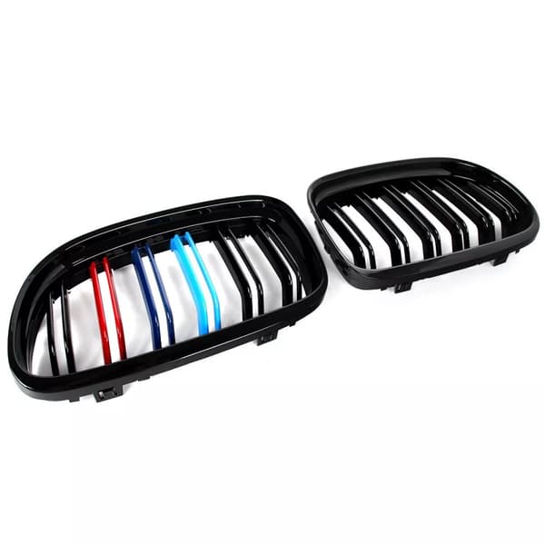 M-color Front Kidney Grille Glossy Black Fit BMW E90 E91 LCI 328i 335i 2009-2011