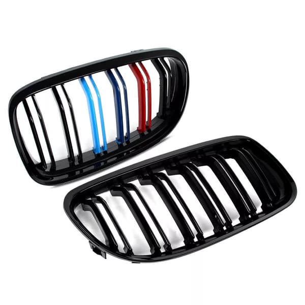 M-color Front Kidney Grille Glossy Black Fit BMW E90 E91 LCI 328i 335i 2009-2011
