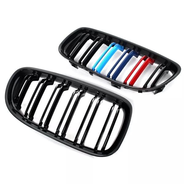 M-color Front Kidney Grille Glossy Black Fit BMW E90 E91 LCI 328i 335i 2009-2011