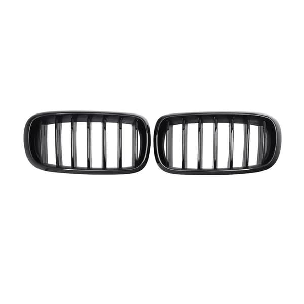 2x For BMW Kidney Grills Grilles Gloss Black X5 F15 F85 X6 F16 F86 07.2013- 2017