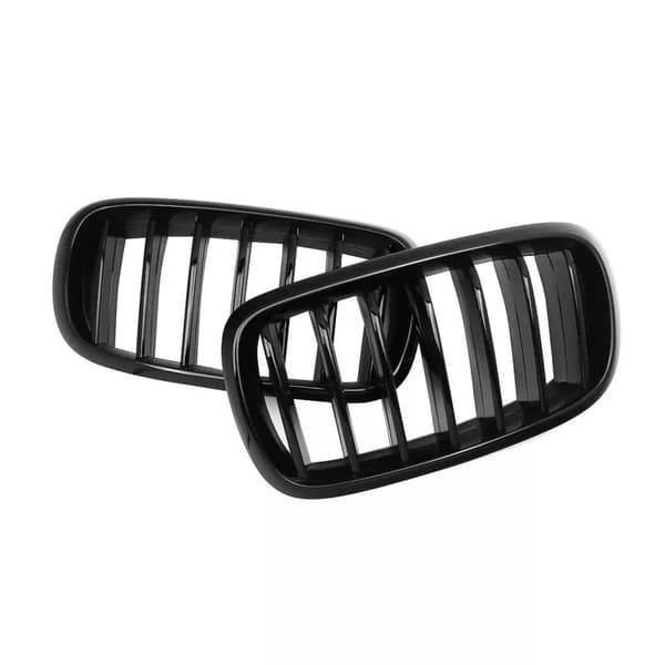 2x For BMW Kidney Grills Grilles Gloss Black X5 F15 F85 X6 F16 F86 07.2013- 2017