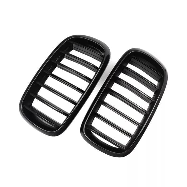 2x For BMW Kidney Grills Grilles Gloss Black X5 F15 F85 X6 F16 F86 07.2013- 2017