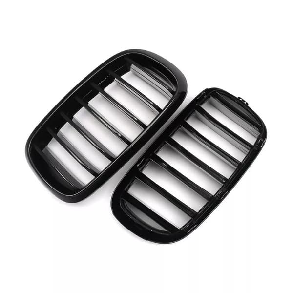2x For BMW Kidney Grills Grilles Gloss Black X5 F15 F85 X6 F16 F86 07.2013- 2017