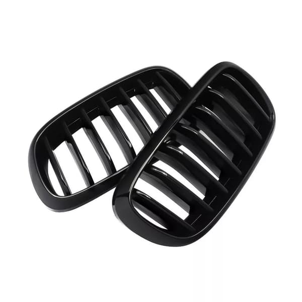 2x For BMW Kidney Grills Grilles Gloss Black X5 F15 F85 X6 F16 F86 07.2013- 2017