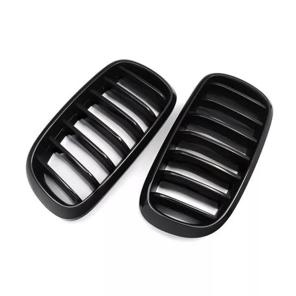 2x For BMW Kidney Grills Grilles Gloss Black X5 F15 F85 X6 F16 F86 07.2013- 2017