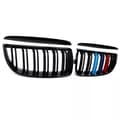 Pikkukuva 9 / 11: FOR BMW 3-SERIES E90 E91 M COLOR KIDNEY TWIN DUAL GRILLES GLOSS BLACK 2005-2008