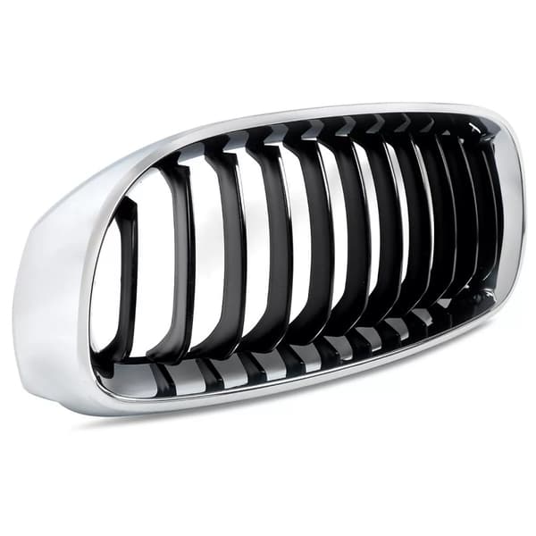 11 Bars Black+Chrome Left Kidney Grill Grille For BMW 3 Series GT F34 2013-2019
