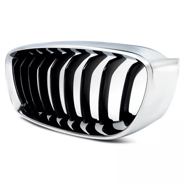 Fits BMW 3 Series F34 GT 13-19 Chrome Frame Black Slat Front Kidney Grille Left