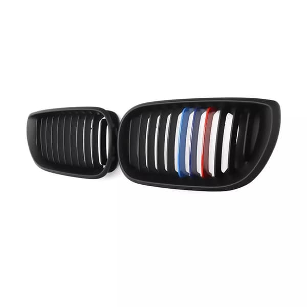 Matte Black M-Color Front Kidney Grilles For BMW 3 Series E46 4Dr 02-05 Facelift