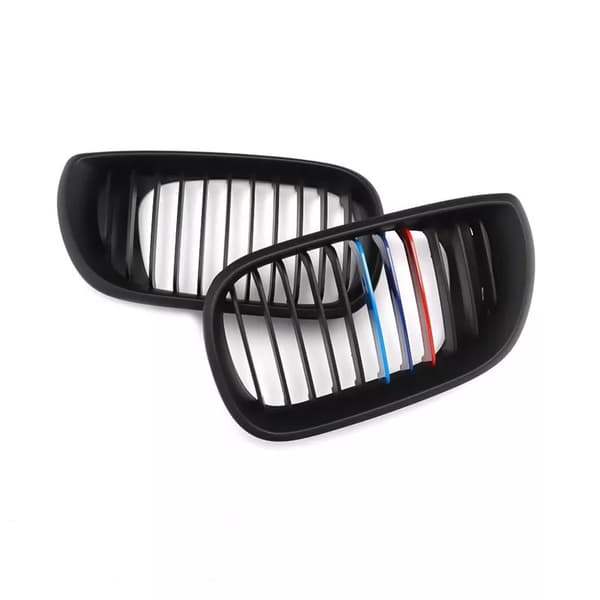 Matte Black M-Color Front Kidney Grilles For BMW 3 Series E46 4Dr 02-05 Facelift