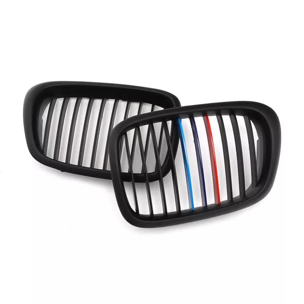 2X Matte Black M-color Kidney Grille Grill For BMW E39 5 Series E39 M5 1999-2003