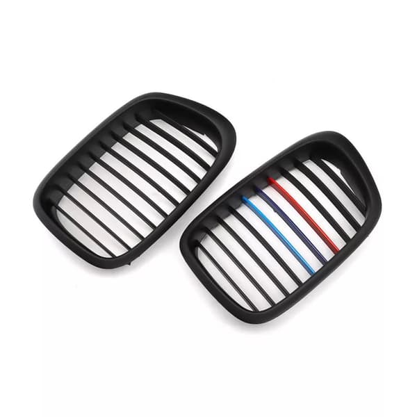 2X Matte Black M-color Kidney Grille Grill For BMW E39 5 Series E39 M5 1999-2003