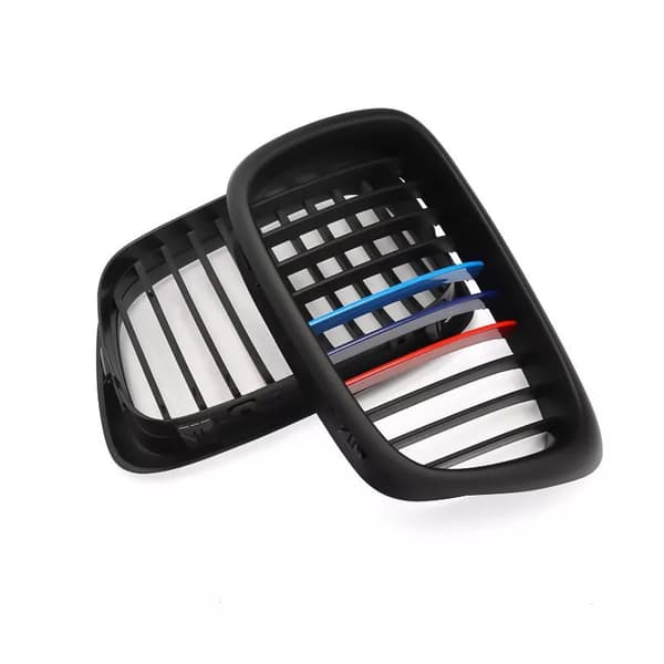 2X Matte Black M-color Kidney Grille Grill For BMW E39 5 Series E39 M5 1999-2003