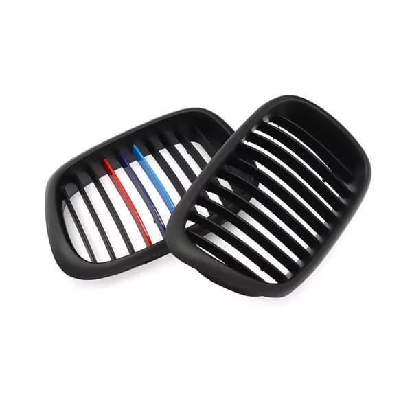 2X Matte Black M-color Kidney Grille Grill For BMW E39 5 Series E39 M5 1999-2003