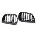 Miniatyrbillede 5 af 11: FOR BMW 1 SERIES E87 FRONT BUMPER KIDNEY GRILLES GLOSS BLACK DUAL LINE 2004-2007
