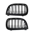 Miniatyrbillede 6 af 11: FOR BMW 1 SERIES E87 FRONT BUMPER KIDNEY GRILLES GLOSS BLACK DUAL LINE 2004-2007