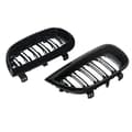 Miniatyrbillede 7 af 11: FOR BMW 1 SERIES E87 FRONT BUMPER KIDNEY GRILLES GLOSS BLACK DUAL LINE 2004-2007