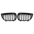 Miniatyrbillede 9 af 11: FOR BMW 1 SERIES E87 FRONT BUMPER KIDNEY GRILLES GLOSS BLACK DUAL LINE 2004-2007
