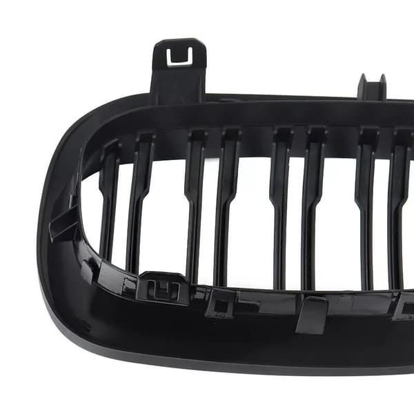 FOR BMW 1 SERIES E87 FRONT BUMPER KIDNEY GRILLES GLOSS BLACK DUAL LINE 2004-2007