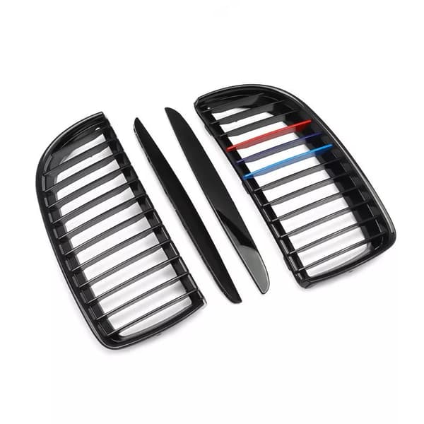 M-COLOR GLOSS BLACK FRONT KIDNEY GRILLE GRILL FOR BMW E90 SALOON WAGON 05-08