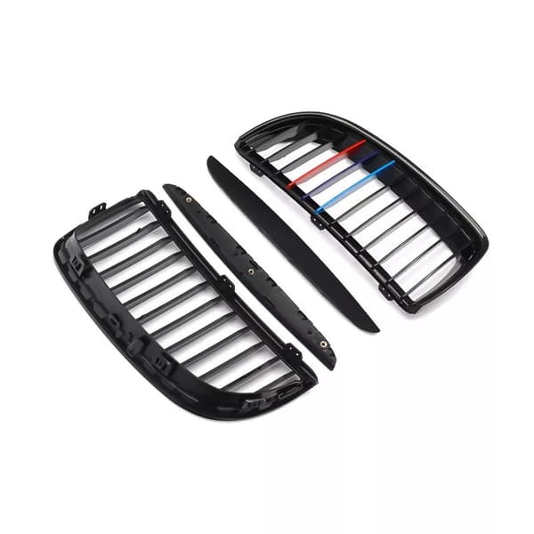 M-COLOR GLOSS BLACK FRONT KIDNEY GRILLE GRILL FOR BMW E90 SALOON WAGON 05-08