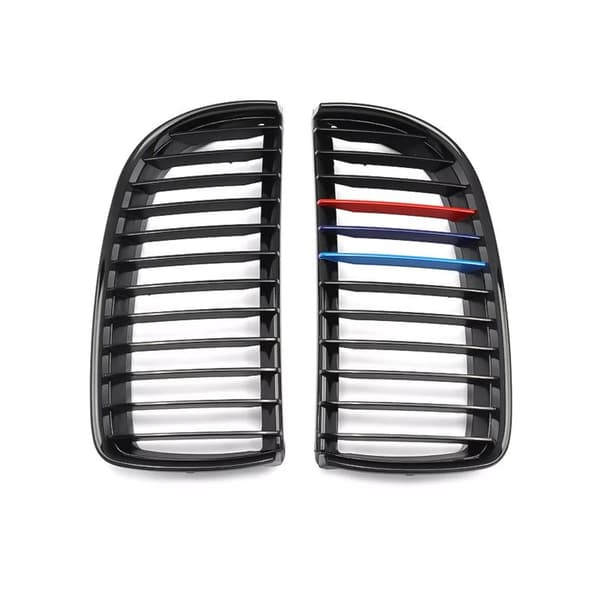 M-COLOR GLOSS BLACK FRONT KIDNEY GRILLE GRILL FOR BMW E90 SALOON WAGON 05-08